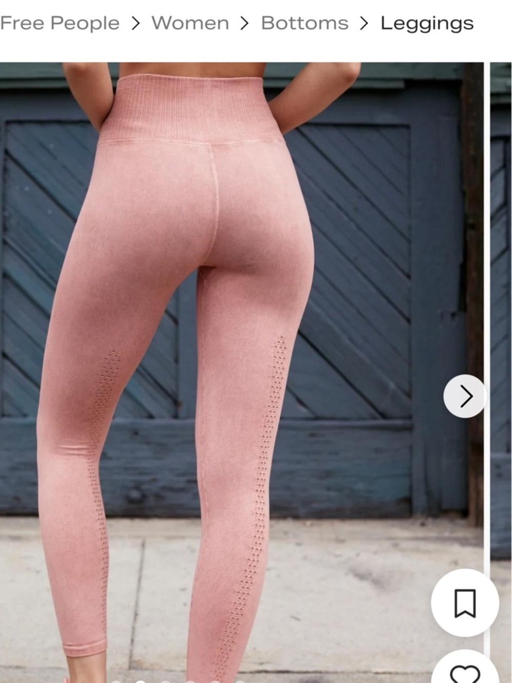 Free People Blush Pink High-Waist Seamless Leggings- Good Karma 7/8 length